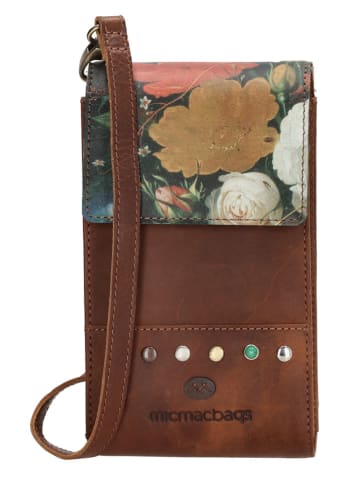 micmacbags Skórzana torebka w kolorze brązowym na telefon - 10 x 18 x 3 cm