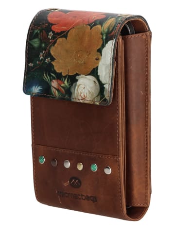 micmacbags Skórzana torebka w kolorze brązowym na telefon - 10 x 18 x 3 cm