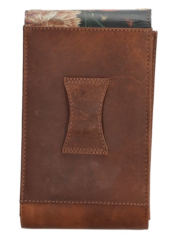 micmacbags Skórzana torebka w kolorze brązowym na telefon - 10 x 18 x 3 cm