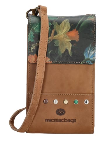 micmacbags Skórzana torebka w kolorze jasnobrązowym na telefon - 10 x 18 x 3 cm
