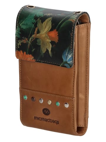 micmacbags Skórzana torebka w kolorze jasnobrązowym na telefon - 10 x 18 x 3 cm