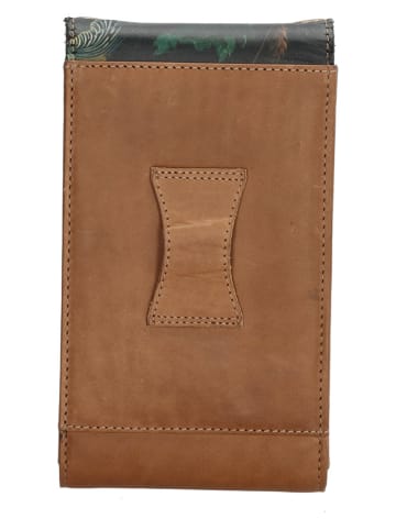 micmacbags Skórzana torebka w kolorze jasnobrązowym na telefon - 10 x 18 x 3 cm