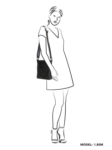 micmacbags Skórzana torebka w kolorze czarnym - 23 x 24 x 6 cm