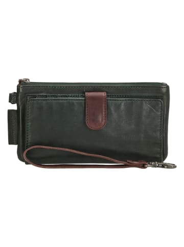 micmacbags Leder-Geldbörse "Highland Park" in Khaki - (B)18 x (H)9 x (T)2 cm