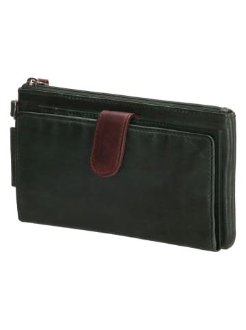 micmacbags Leder-Geldbörse "Highland Park" in Khaki - (B)18 x (H)9 x (T)2 cm