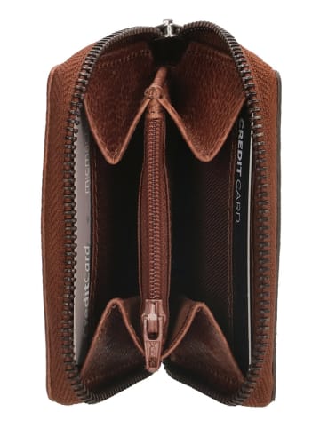 micmacbags Leder-Geldbörse in Braun - (B)10,5 x (H)8 x (T)2 cm