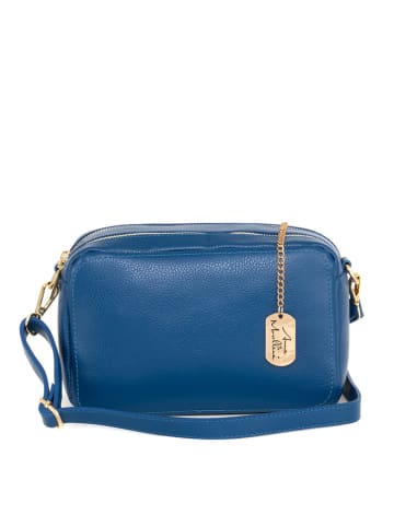 Anna Morellini Leder-Umhängetasche "Pippa" in Blau - (B)25 x (H)16 x (T)6 cm