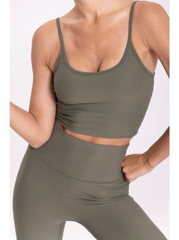 Onamaste Top sportowy w kolorze khaki