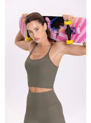 Onamaste Top sportowy w kolorze khaki