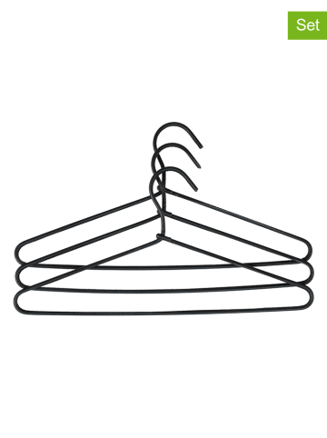 House Nordic 3-delige set: kledinghangers "Bardi" zwart - (L)40,5 x (B)19 cm
