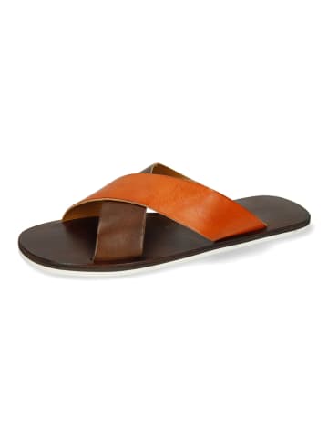 MELVIN & HAMILTON Leren slippers oranje/bruin