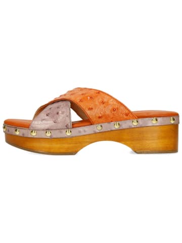 MELVIN & HAMILTON Leder-Keilpantoletten "Elle 2" in Orange/ Rosa