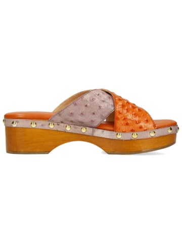 MELVIN & HAMILTON Leder-Keilpantoletten "Elle 2" in Orange/ Rosa
