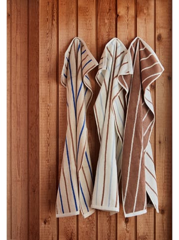 OYOY living design Ręcznik "Raita" w kolorze brązowo-białym - 100 x 50 cm