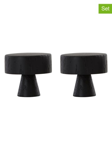 OYOY living design 2-delige set: meubelknoppen "Pin Hook" zwart - Ø 4 cm