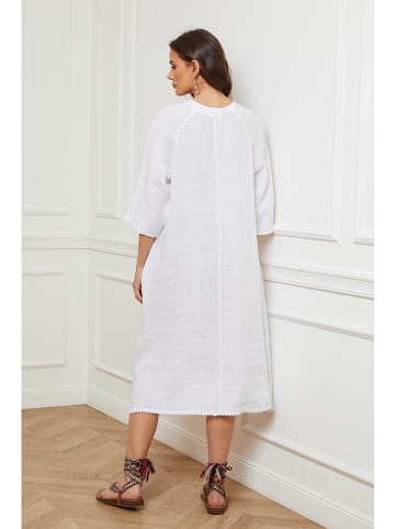 Joséfine Leinen-Kleid "Devalone" in Weiß