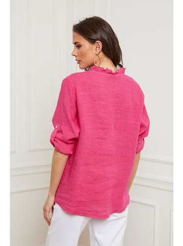 Joséfine Lniana bluzka "Event" w kolorze różowym