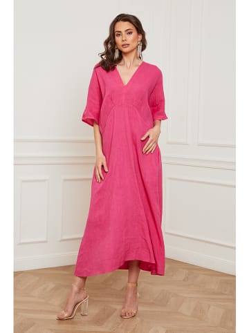 Fleur de Lin Leinen-Kleid "Faos" in Pink