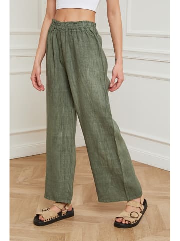 Joséfine Leinen-Hose "Garibaldi" in Khaki