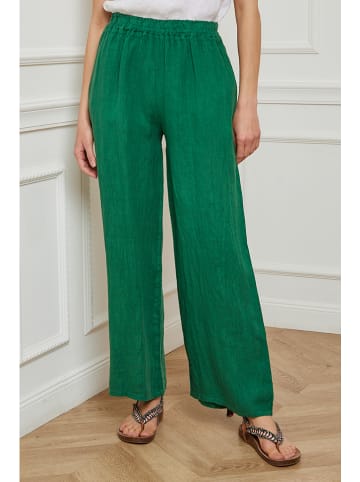 Fleur de Lin Linnen broek "Garibaldi" groen