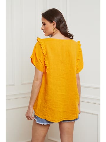 Fleur de Lin Lniana koszulka "Killian" w kolorze żółtym