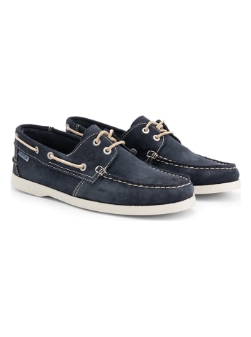 TRAVELIN' Leren mocassins "Penzance" donkerblauw
