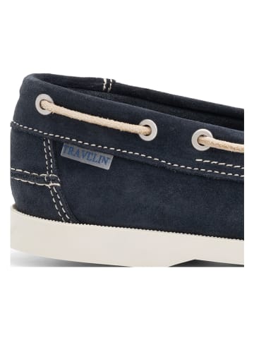 TRAVELIN' Leder-Mokassins "Penzance" in Dunkelblau