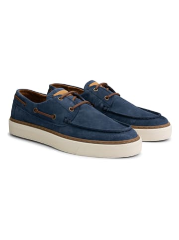 TRAVELIN' Leder-Mokassins "Shipton" in Dunkelblau