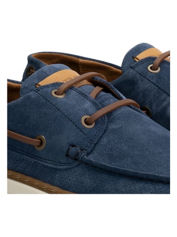 TRAVELIN' Leder-Mokassins "Shipton" in Dunkelblau