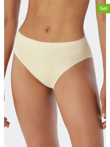 Schiesser Figi high waist (3 pary) w kolorze żółtym, błękitnym i granatowym