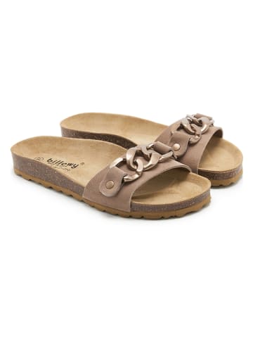 billowy Leren slippers taupe