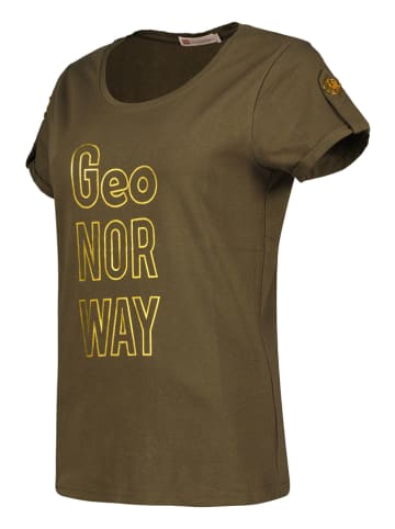 Geographical Norway Koszulka "Joloua" w kolorze khaki