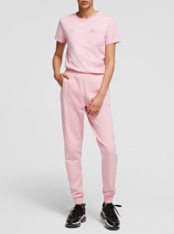 Karl Lagerfeld Spodnie dresowe w kolorze jasnoróżowym