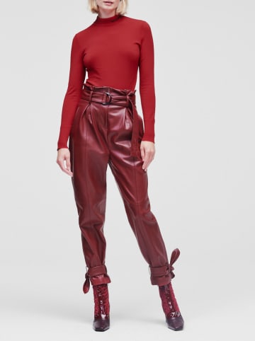 Karl Lagerfeld Kunstleren broek rood