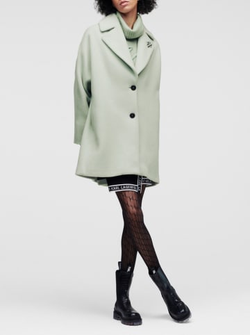 Karl Lagerfeld Wełniany płaszcz w kolorze zielonym