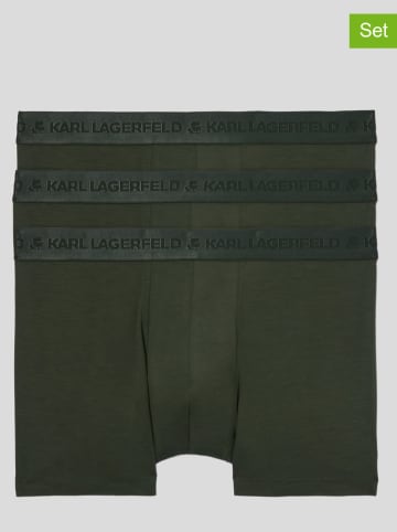 Karl Lagerfeld Bokserki (3 pary) w kolorze khaki