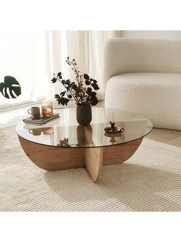 Evila Couchtisch in Hellbraun - (H)30 x Ø 90 cm