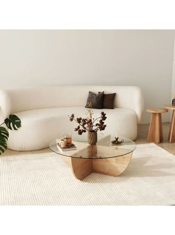 Evila Couchtisch in Hellbraun - (H)30 x Ø 90 cm