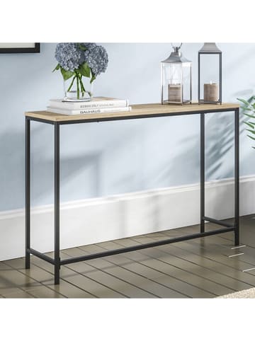 Evila Sidetable "Canvas" lichtbruin/zwart - (B)100 x (H)80 x (D)30 cm