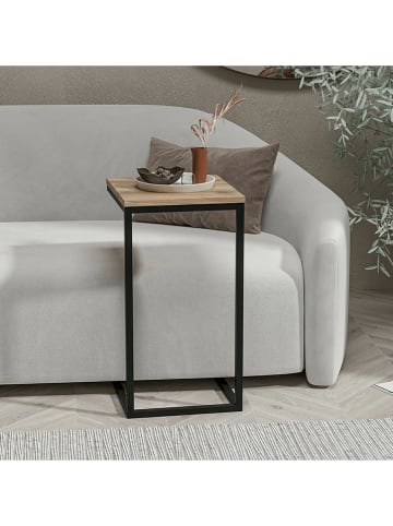 Evila Beistelltisch "Davin" in Hellbraun/ Schwarz - (B)35 x (H)65 x (T)40 cm