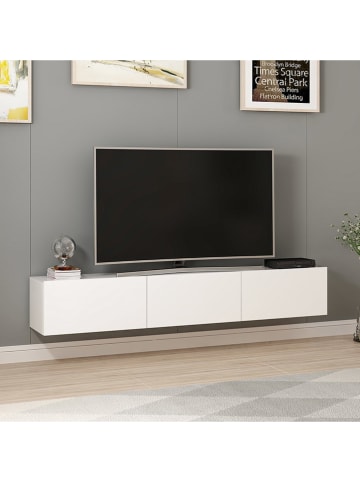 Evila TV-meubel "Rigel" wit - (B)180 x (H)30 x (D)32 cm