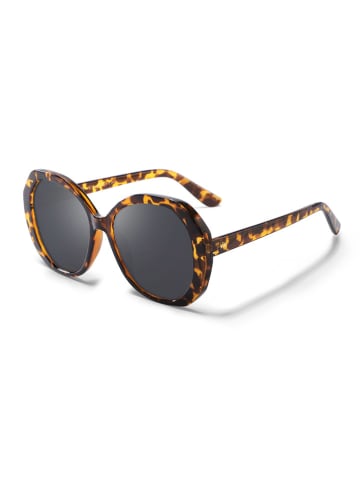 HANUKEII Damskie okulary przeciwsłoneczne "Lombard" w kolorze brązowo-czarnym