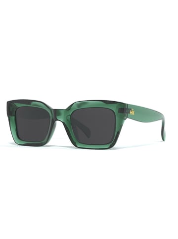 HANUKEII Okulary przeciwsłoneczne unisex "Los Roques" w kolorze zielono-czarnym