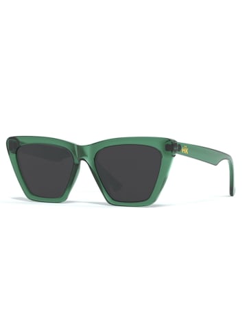 HANUKEII Okulary przeciwsłoneczne unisex "Zante" w kolorze zielono-czarnym