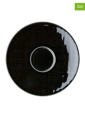 Rosenthal Spodki (6 szt.) "Mesh Colours" w kolorze czarnym do filiżanek - Ø 15,5 cm