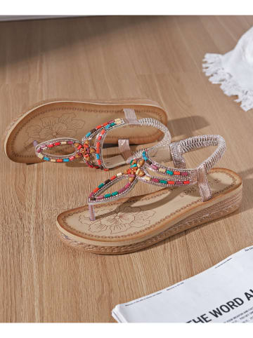 Sixth Sens Sandalen champagnekleurig/meerkleurig