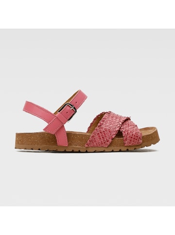 Lasocki Skórzane sandały w kolorze różowym