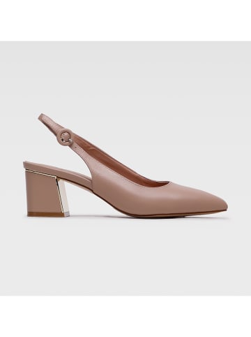 Lasocki Leren slingpumps donkerbeige