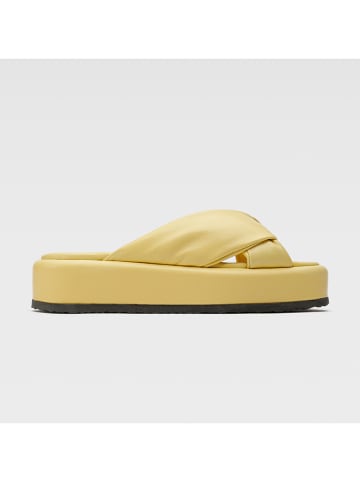 Badura Leren slippers geel