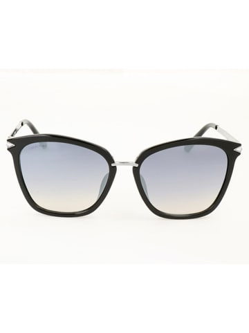 Swarovski Damen-Sonnenbrille in Schwarz-Silber/ Hellblau